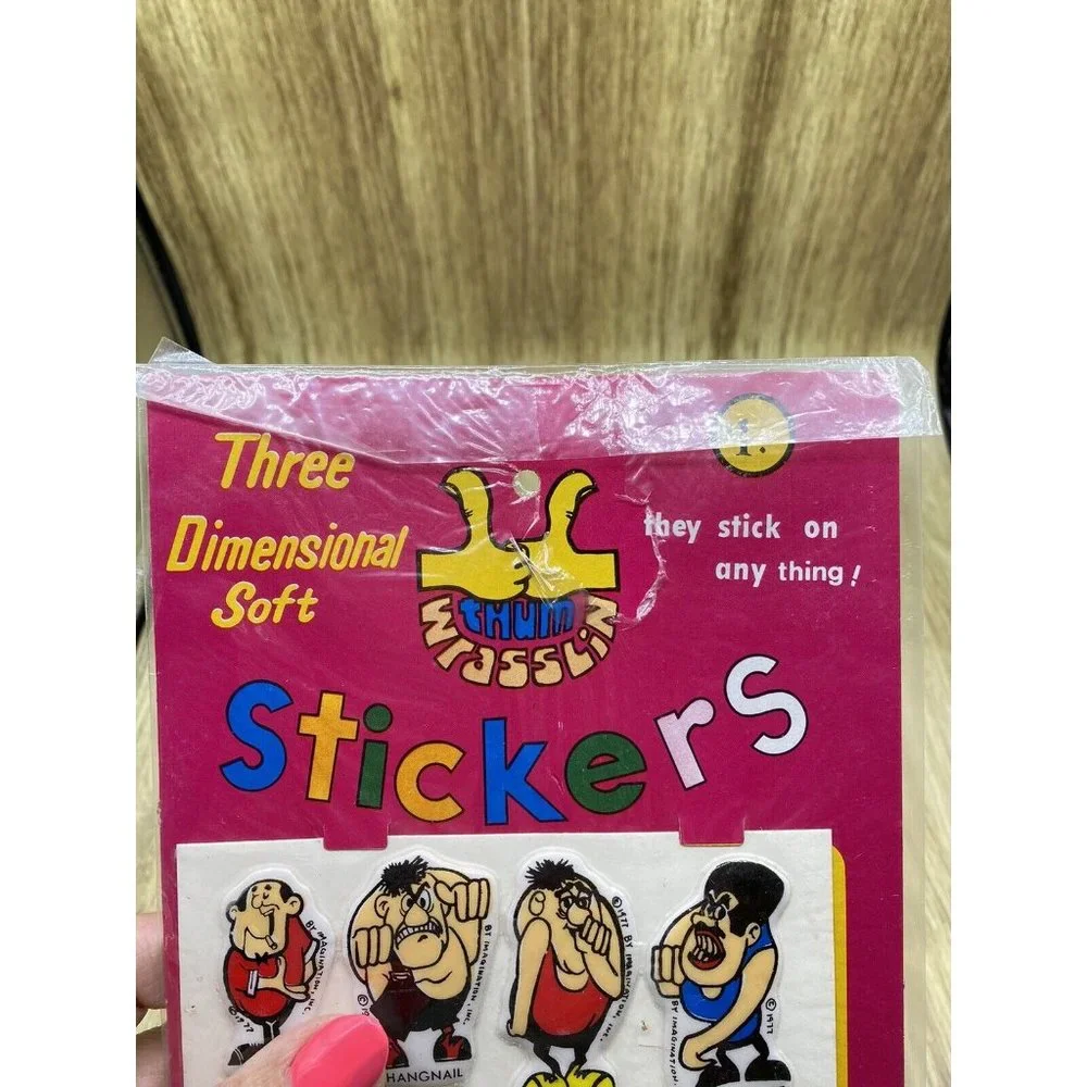 THUM WRASSLIN WRESTLING WRESTLERS 1977 THREE DIMENSIONAL SOFT PUFFY STICKERS